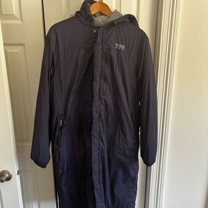 TYR Unisex Hydrosphere Navy Swim Parka adult size small